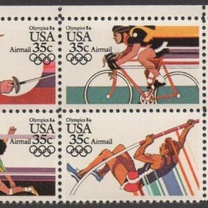 Scott# C109-112 "SUMMER OLYMPICS" MNH SE-TENANT PLATE BLOCK (4)