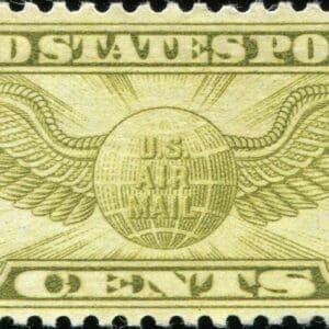 Scott# C17 "WINGED GLOBE" MINT AIRMAIL SINGLE, NICELY CENTERED