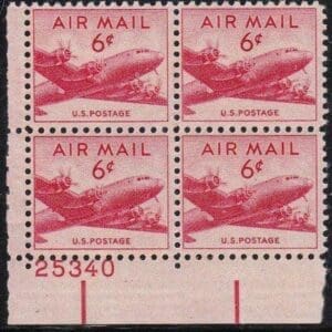 Scott# C39b "SKYMASTER" MNH PLATE BLOCK (4) NICELY CENTERED
