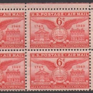 Scott# C40 "ALEXANDRIA BICENTENNIAL" MNH PLATE BLOCK (4)