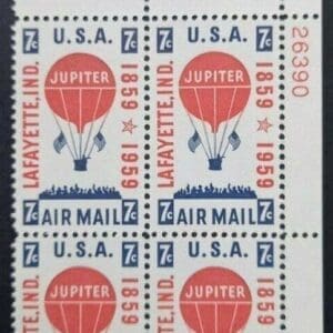 Scott# C54 "JUPITER BALLOON" PLATE BLOCK (4) MNH, NICELY CENTERED
