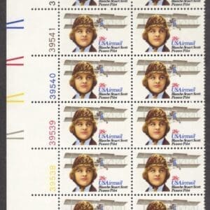 Scott# C99 "BLANCHE STUART SCOTT - PILOT" PLATE BLOCK (12) MNH