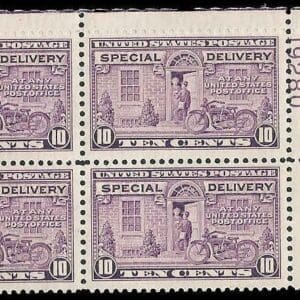 Scott# E15 "SPECIAL DELIVERY" MNH PLATE BLOCK (4) NICELY CENTERED