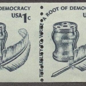 Scott# 1811 "INKWELL - AMERICANA" MNH COIL STRIP (4) MISPERF EFO