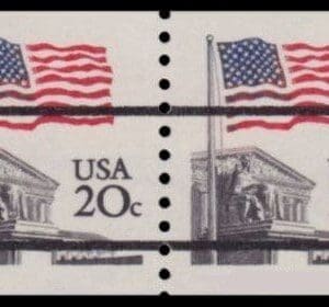 Scott# 1895b "FLAG OVER SUPREME COURT" PRECANCEL COIL PAIR, MNH