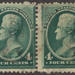 Scott# 211 "JACKSON" USED PAIR, NY DATED LOCAL, NICELY CENTERED