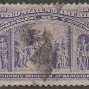 Scott# 235 "COLUMBIAN" CORK CANCEL, VERY NICELY CENTERED, SOUND