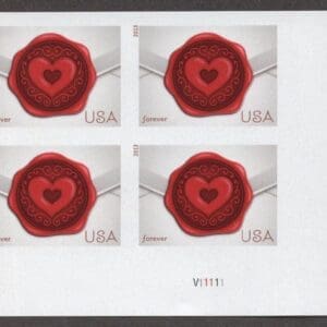 Scott# 4741a "LOVE" NO DIE CUT PLATE BLOCK (4) MNH, NICELY CENTERED