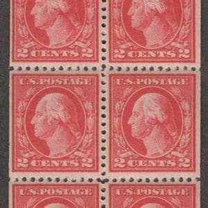 Scott# 499e "WASHINGTON" MNH FLAT PLATE TYPE I BOOKLET PANE (6)