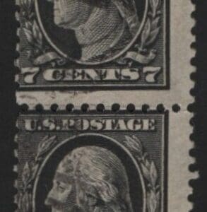 Scott# 507 "WASHINGTON" USED MISPERFED PERF 11, LETTER H CANCEL