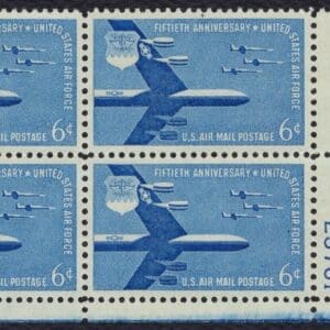 Scott# C49 "AIR FORCE" MNH PLATE BLOCK (4) NICELY CENTERED