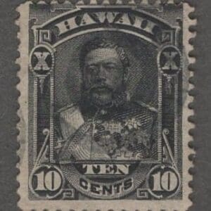 HAWAII Scott# 40 "KING DAVID KALAKAUA" USED WITH A BULLSEYE CANCEL