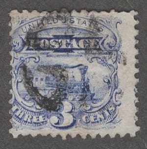 Scott# 114 "LOCOMOTIVE PICTORIAL" WITH A FANCY NUMERAL 5 CANCEL