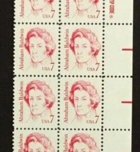Scott# 1850 "ABRAHAM BALDWIN - STATESMAN" PLATE BLOCK (20) MNH