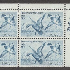 Scott# 2092 "WATERFOWL PRESERVATION ACT" MNH ZIP BLOCK (4)