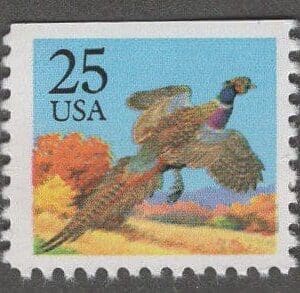 Scott# 2283b "PHEASANT" MNH MISSING RED IN SKY ERROR SINGLE