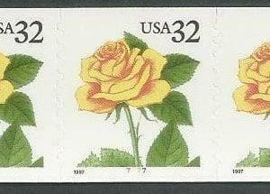 Scott# 3054 "YELLOW ROSE" 1997 DATE PNC (5) SCARCE # 7777 S/A