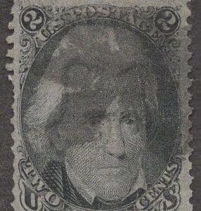 Scott# 73 "BLACK JACK" WITH A LITE COGWHEEL CANCEL, WELL CENTERED