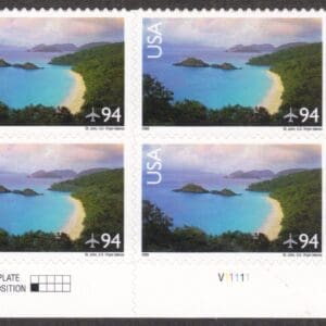 Scott# C145 "SAINT JOHN, VIRGIN ISLANDS" MNH PLATE BLOCK (4)