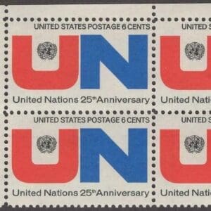 Scott# 1419 "UNITED NATIONS" ZIP BLOCK (4) MNH