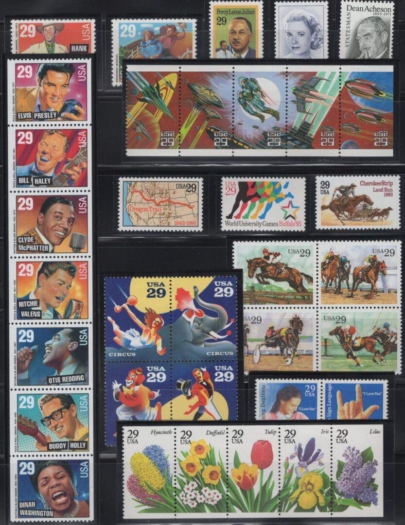 1993 COMMEMORATIVES YEAR SET (71) ISSUES, MNH, NICELY CENTERED