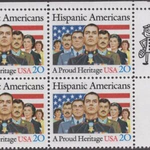 Scott# 2103 "HISPANIC AMERICANS" MNH ZIP BLOCK (4) NICELY CENTERED
