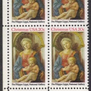 Scott# 2107 "MADONNA & CHILD" MNH ZIP BLOCK (4) NICELY CENTERED