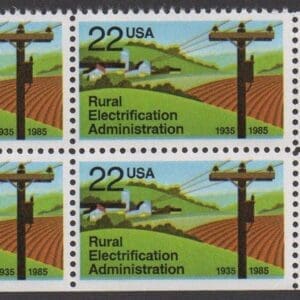 Scott# 2144 "RURAL ELECTRIFICATION" MNH ZIP BLOCK (4) NICELY CENTERED