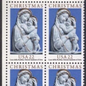 Scott# 2165 "MADONNA & CHILD" MNH ZIP BLOCK (4) NICELY CENTERED