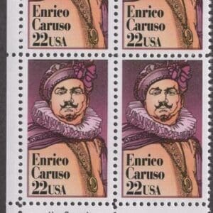Scott# 2250 "ENRICO CARUSO - TENOR" MNH ZIP BLOCK (4)