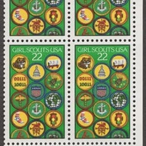 Scott# 2251 "GIRL SCOUTS OF AMERICA 75th ANIV" ZIP BLOCK (4) MNH