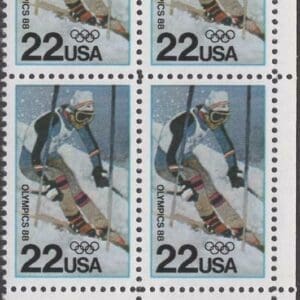 Scott# 2369 "WINTER OLYMPICS-SKIING CALGARY" ZIP BLOCK (4) MNH