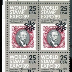 Scott# 2410 "WORLD STAMP EXPOSITION" ZIP BLOCK (4) MNH