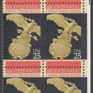Scott# 2413 "THE CONSTITUTION- THE SENATE" ZIP BLOCK (4) MNH