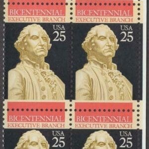 Scott# 2414 "THE CONSTITUTION EXECUTIVE BRANCH" ZIP BLOCK (4) MNH