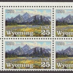 Scott# 2444 "WYOMING STATEHOOD 100 YEARS" ZIP BLOCK (4) MNH