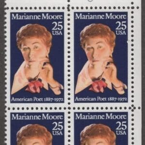 Scott# 2449 "MARIANNE MOORE - POET" ZIP BLOCK (4) MNH
