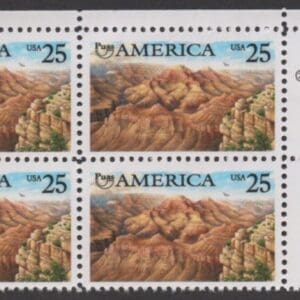 Scott# 2512 "AMERICA-GRAND CANYON ARIZONA" ZIP BLOCK (4) MNH