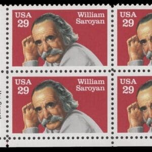 Scott# 2538 "WILLIAM SAROYAN - PLAYWRIGHT" MNH ZIP BLOCK (4)