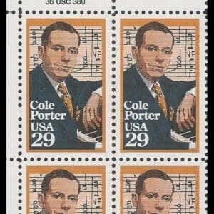 Scott# 2550 "COLE PORTER" MNH ZIP BLOCK (4) NICELY CENTERED