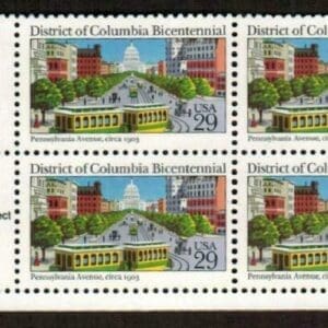 Scott# 2561 "DISTRICT OF COLUMBIA" MNH ZIP BLOCK, NICELY CENTERED