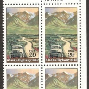 Scott# 2635 "ALASKA HIGHWAY-50th ANNIVERSARY" ZIP BLOCK (4) MNH