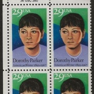 Scott# 2698 "DOROTHY PARKER - WRITER" ZIP BLOCK (4) MNH