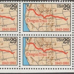 Scott# 2747 "OREGON TRAIL" ZIP BLOCK (4) MNH, NICELY CENTERED