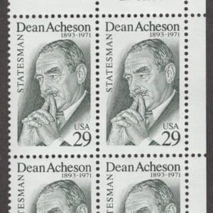 Scott# 2755 "DEAN ACHESON - STATESMAN" ZIP BLOCK (4) MNH