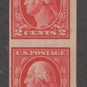 Scott# 409 "WASHINGTON" IMPERF PAIR, MNH, NICELY CENTERED