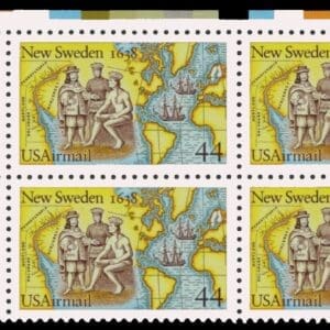Scott# C117 NEW SWEDEN-350 YEAR ANNIVERSARY MNH PLATE BLOCK (4)