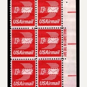Scott# C79 "WINGED AIRMAIL ENVELOPE" MNH MAIL EARLY BLOCK (6)