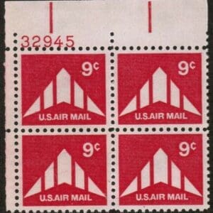 Scott# C77 "DELTA WING" MNH PLATE BLOCK (4) NICELY CENTERED