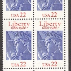 Scott# 2224 "STATUE of LIBERTY 100th ANNIVERSARY" MNH ZIP BLOCK (4)